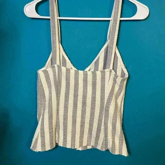 Zara Striped Popcorn Texture Button Top - Picture 5 of 5